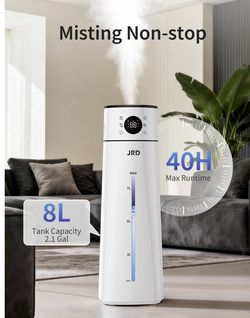 New JRD Humidifier Large Room 8L/ 2.1Gal, Ultrasonic Cool Mist for Bedroom, Quiet Humidifier