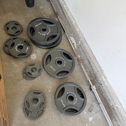 Olympic weights with barbell