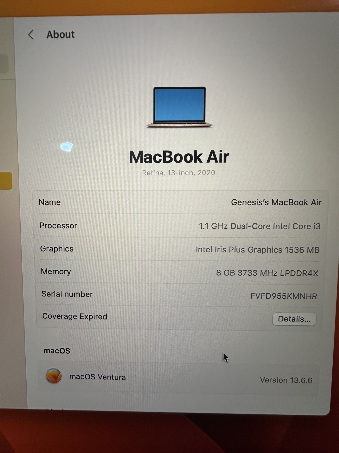 MacBook Air 2020 13inch Rose Gold