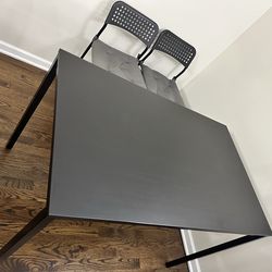 IKEA SANDSBERG table, 2 chairs with cushions