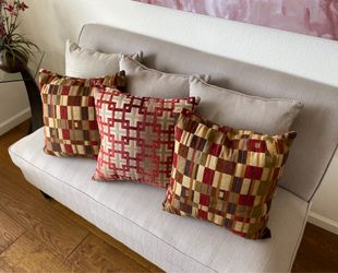 3 Assorted Decorative Throw/Accent Pillows (Set of Grey Pillows SOLD)
