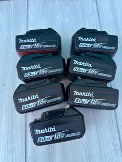 Makita 18V 5.0Ah Lithium-Ion Batteries – Lot of 7
