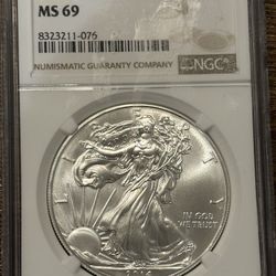 2014 American Silver Eagle – Rated NGC MS69