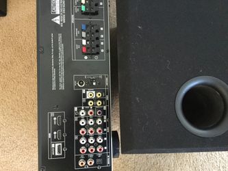 Like new Sherwood RD-7405 7.1 HDMI receiver with PSB woofer & 3 Bose bookshelf speakers