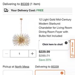 12 Light Gold Mid-Century Modern Starburst Chandelier for Living Room Dining Room Foyer with Bulbs Purchased For my Cabin and Now Upgrading ASKING $15