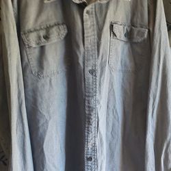 Wrangler Mens Long Sleeve Denim Button Down Shirt Mens Size 3XL