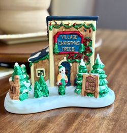 Vintage Porcelain Christmas Trees Shop, Hand Painted by Dickens Collectables