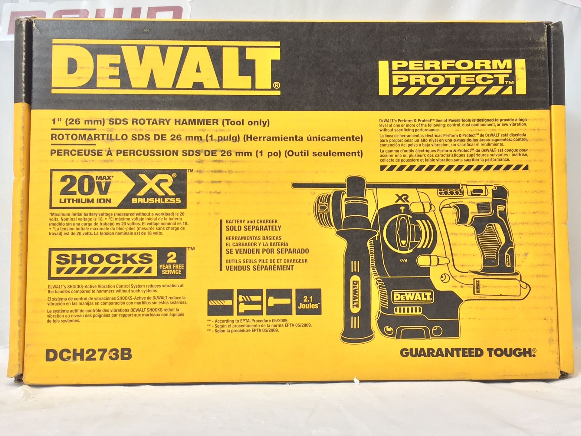 Dewalt (DCH273B) 1” SDS Rotary Hammer - TOOL ONLY (MXP012947)