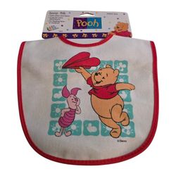 Vintage Winnie the Pooh snap bib retro first years 1997 NOS