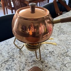 Vintage copper fondue pot