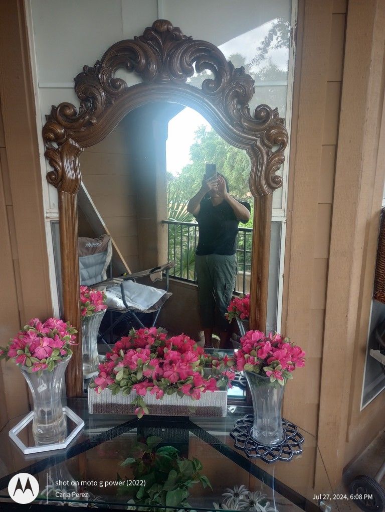 Large Antique French Influenced Mirror 