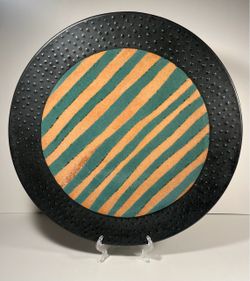 Masuo Ojima Vintage Ceramic Wall Hanging Platter Studio Pottery 19.5"D