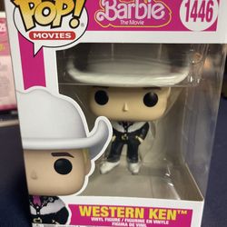 Funko Pop vinyl figure.  Western Ken from the Barbie movie.