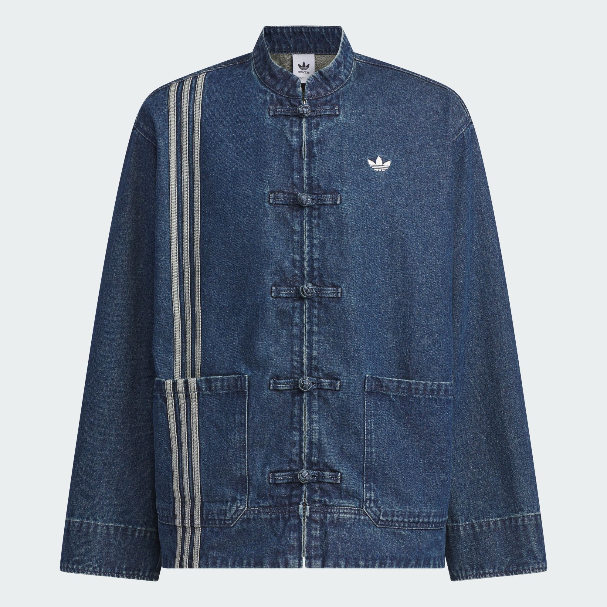 New Rare Adidas Originals CHINESE DENIM TRACK TOP (GENDER NEUTRAL) 2025 CNY Year of Snake Zip Up Jacket Unisex Denim Blue JZ9928 Size Medium
