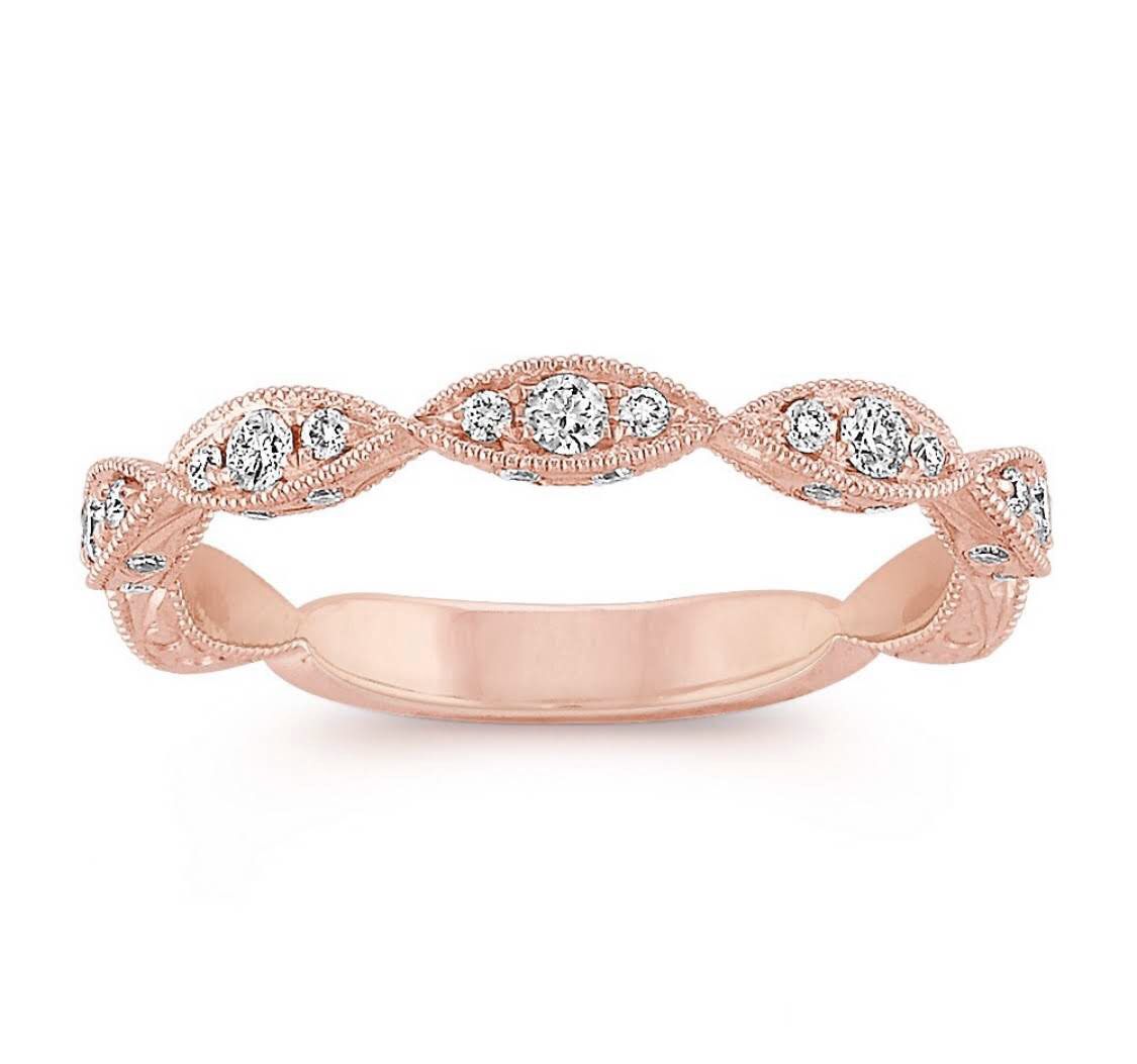 Rose Gold Diamond Wedding Band/Engagement Ring