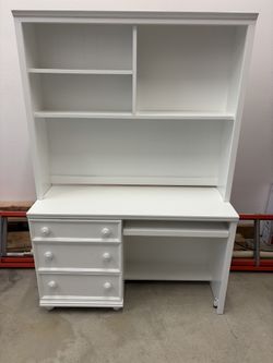 White 3 Drawer Wood Desk