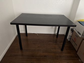 Black Desk with Metal Legs