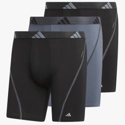 adidas Men's Performance Athletic Mesh Boxer Brief Underwear, Moisture Wicking, Sport Comfort, 3-Pack