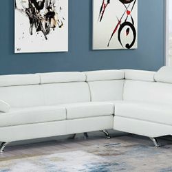 Global Bonded White Modern Sectional

