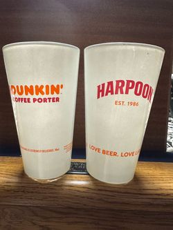 DUNKIN AND HARPOON GLASSES