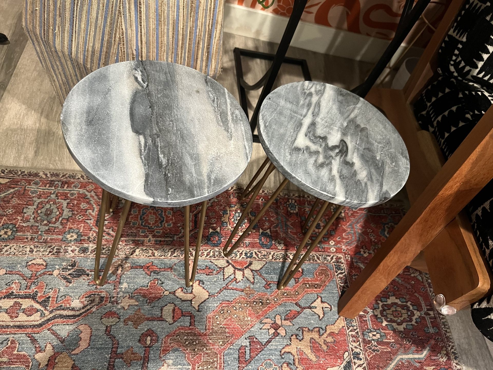Pair of Marble Top Tables
