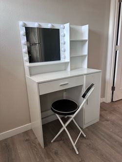 Vanity with stool