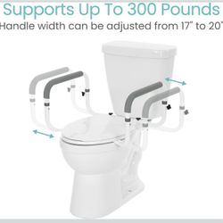 Vive Adjustable Toilet Safety Rail Compact Support Frame