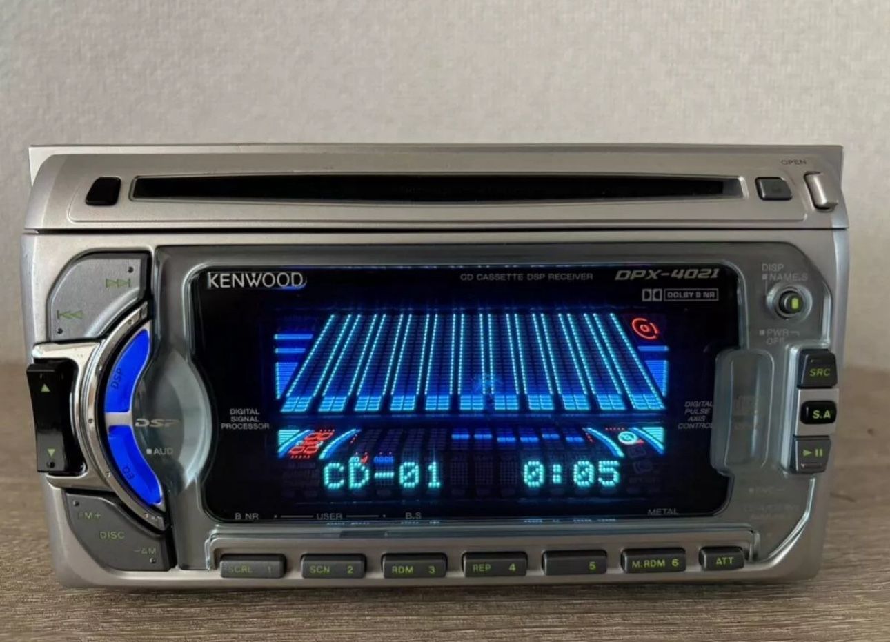 KENWOOD DPX-4021 2DIN CD/Cassette Car Audio Receiver DSP Tested & Working Japan