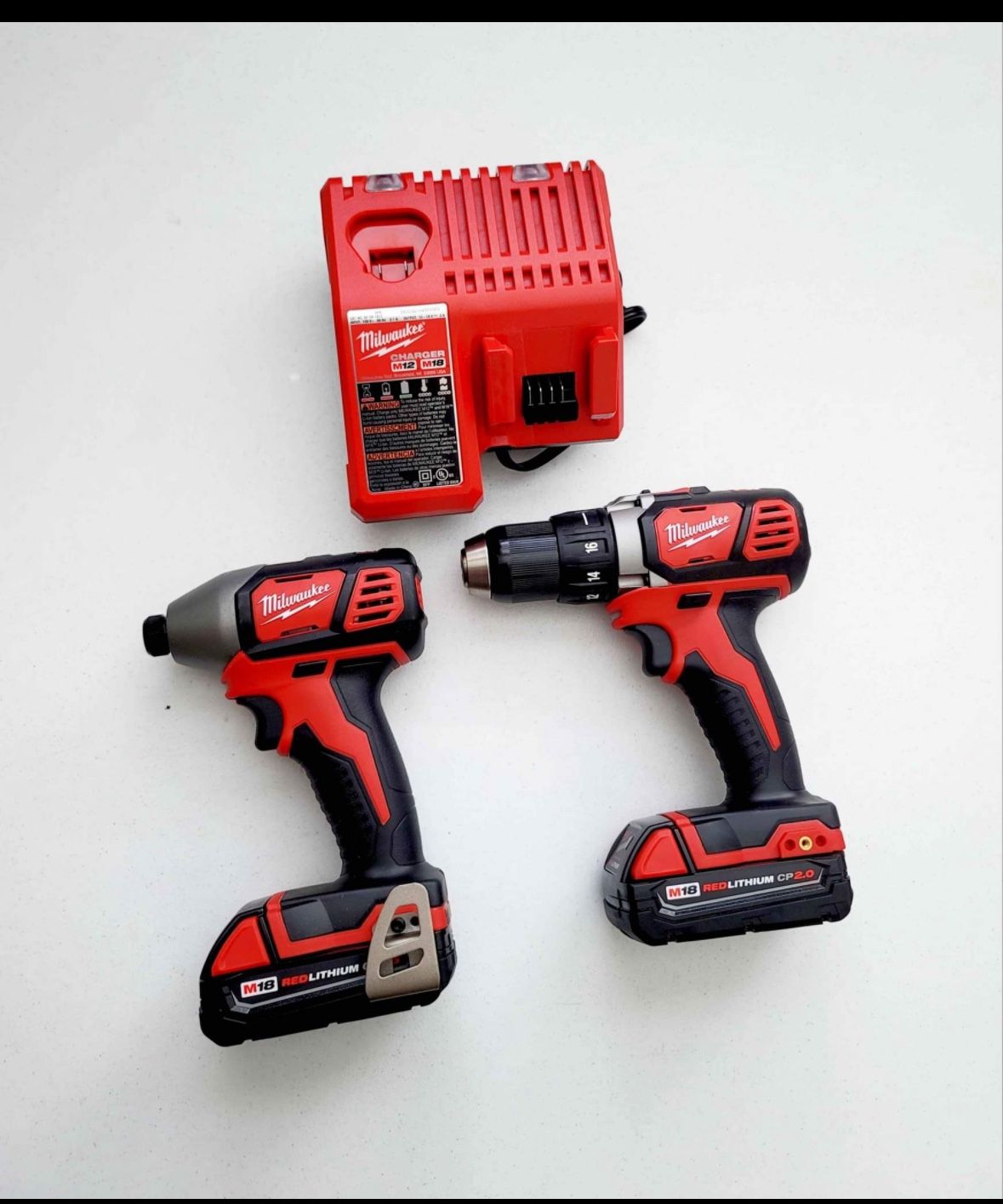 Milwaukee M18 Cordless Brushed 2 Tool Drill/Driver and Impact Driver Kit