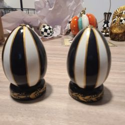 MacKenzie Childs Striped Egg Set