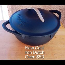 New Chrissy Teigen's Cravings 5qt. Pre-seasoned Cast Iron Dutch Oven $50