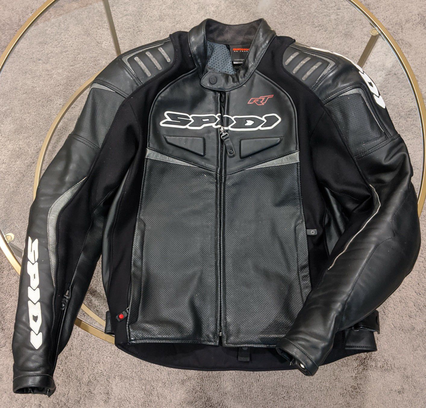 Spidi R/T Motorcycle Leather Jacket EU 50