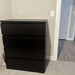 4-drawer Chest. Dark Brown. 27 1/2 X 18 7/8 X 38 5/8 “