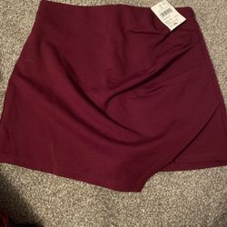 Burgundy Mini Skort
