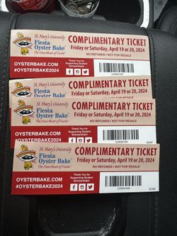 oyster bake tickets 20$