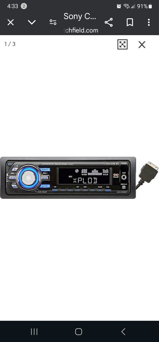 Sony Xplod Car Radio, Cd Player, Ipod,