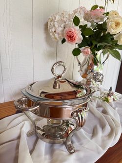 Silver-Plated Chafing Dish with Lid