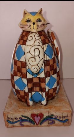2003 Jim Shore Heartwood Creek "Abigail" cat art $10 FIRM