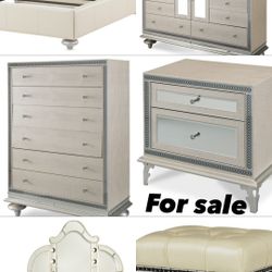 Hollywood Swank Original AICO Bedroom Furniture Set 