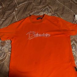 Men’s Orange Balenciaga shirt size small