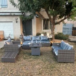 Extra large deep seating cushions fully assembled in the box patio set with fire pit for pain high quality patio furniture 🆕🚎🚚🆕
