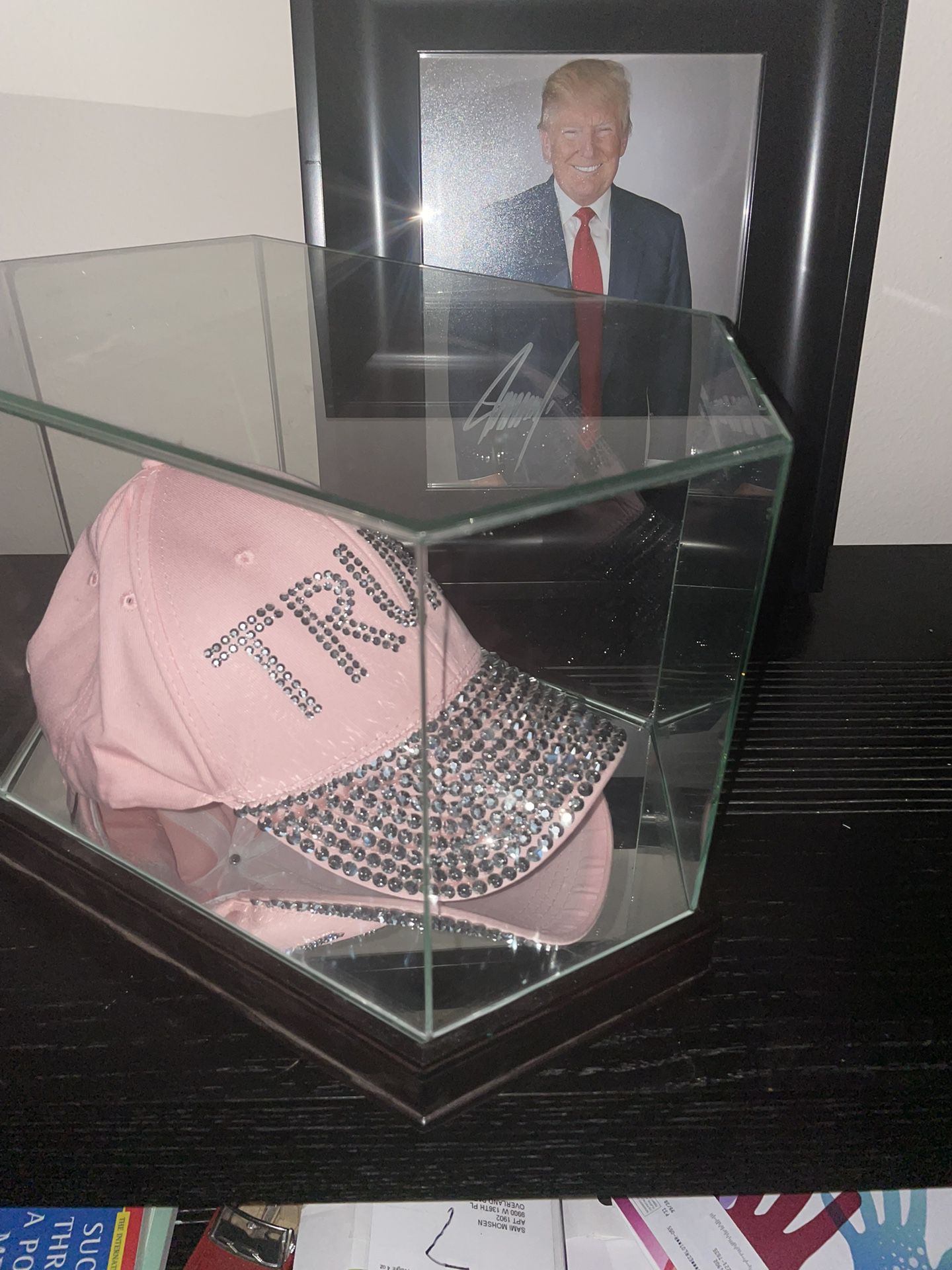 Trump Glittery Pink Hat For Women 