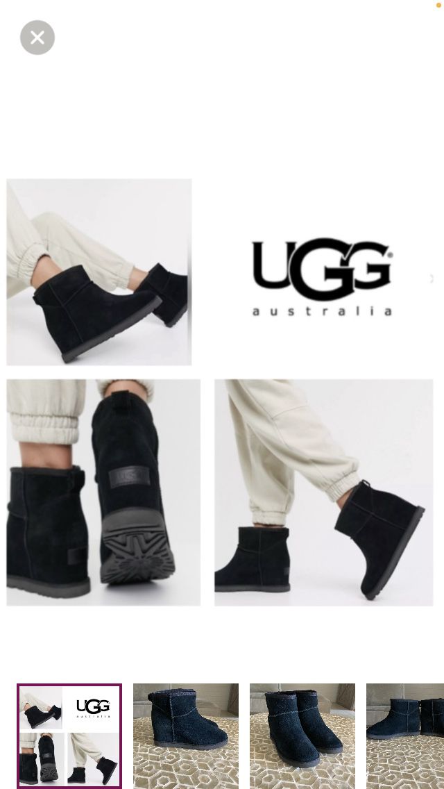 UGG Classic Femme Mini wedge heel boots in black (7)