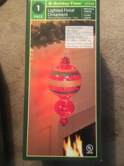 Lighted finial ornaments for $8 each