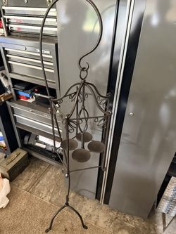 Wrought Iron 4-Candle Floor Stand Holder