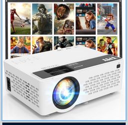 TMY Mini proyector, proyector Bluetooth mejorado con pantalla, proyector portatil Full HD de 1080P, proyector de películas compatible con TV Stick Sma
