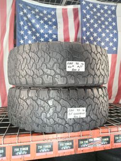 ✅  LT285/75R16 BF GOODRICH K02 ALL TERRAIN 2 NICE USED TIRES 285 75 16
