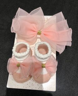 Baby Girl Bow Headband and Sock Set