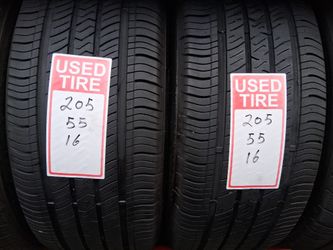 2 used Tires 205/55r16 cooper  🤑 free Installation and balance ‼️ 👌 