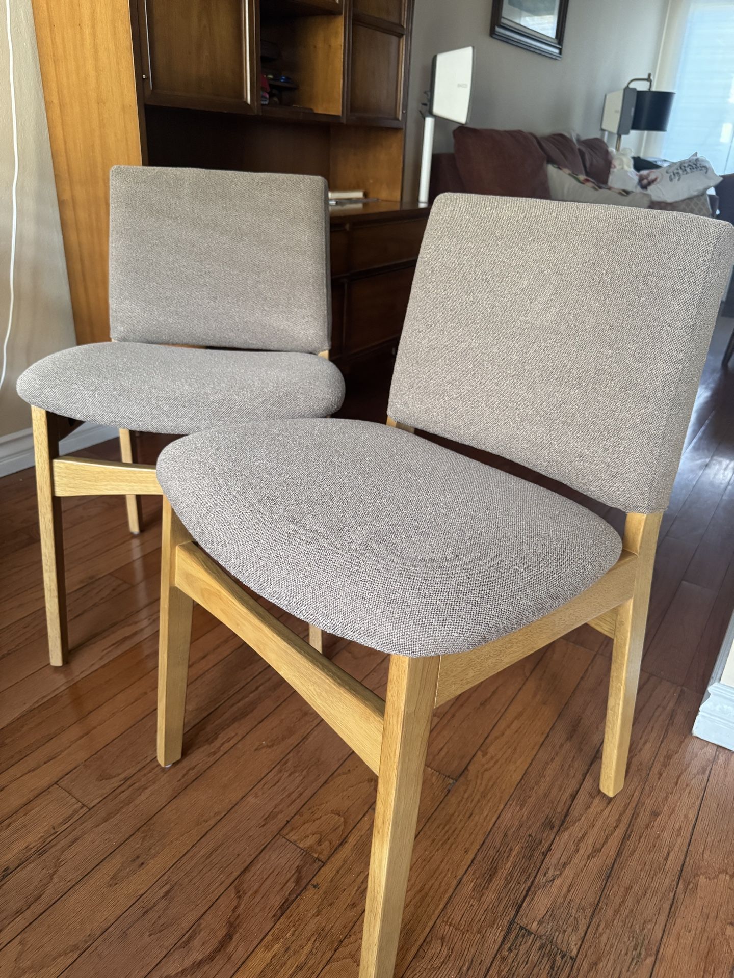 NEW Two Article Dining Room/kitchen Upholstered Chairs Grey